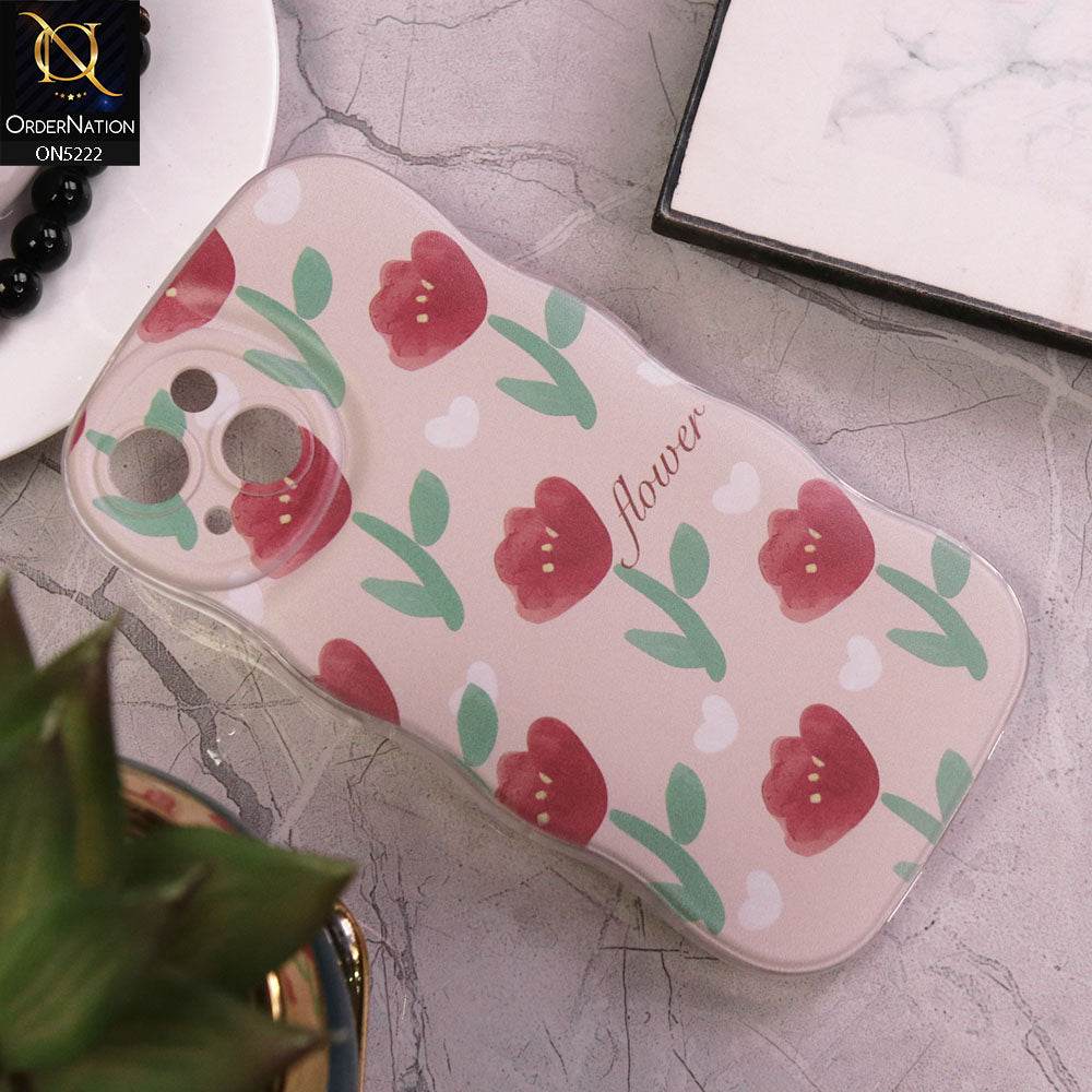 iPhone 13 Cover - Pink - Cute Romantic Red Tulip Flowers Print Soft Case With Camera Protection - Futurestore.pk