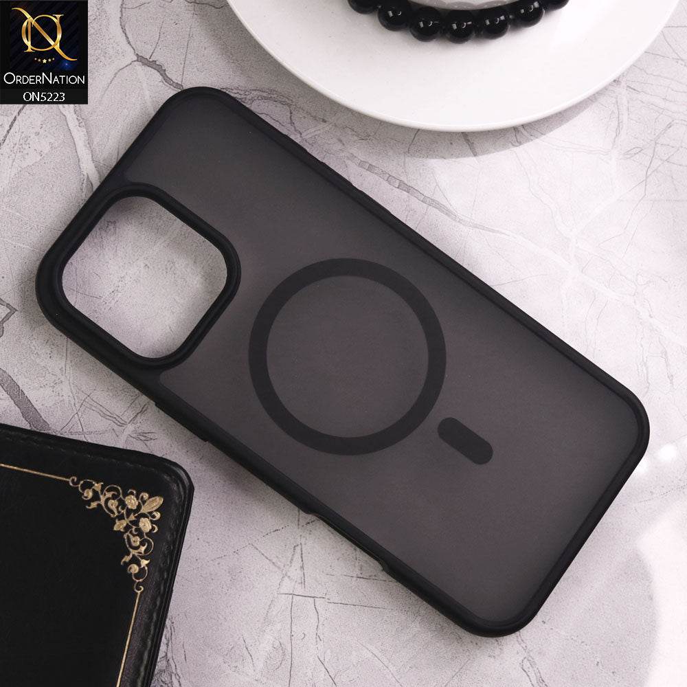 iPhone 16 Pro Max Cover - Black - New X-Level Matte Colored Translucent Magnetic Magsafe Wireless Charger PC+TPU Soft Borders Case - Futurestore.pk