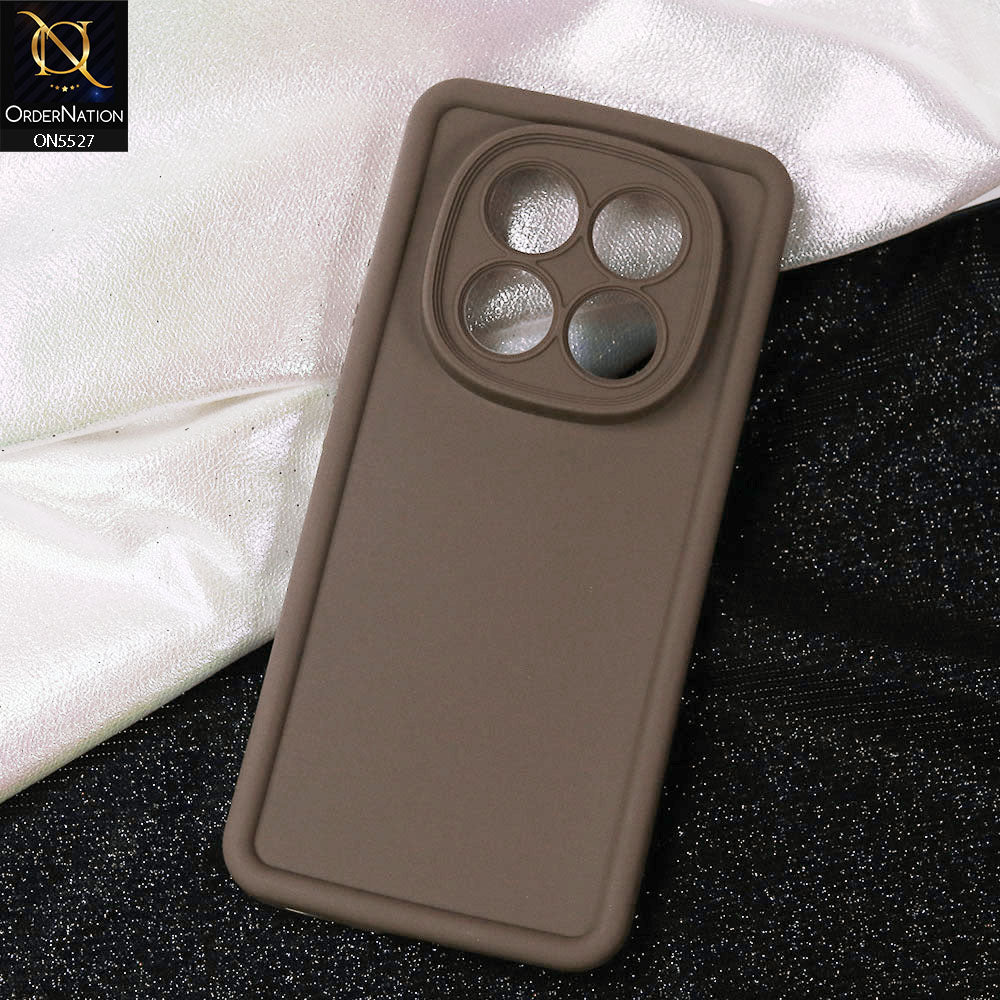 Xiaomi Redmi Note 14 Pro 4G Cover - Brown -Soft Silicone Case With Round Bumper Matte TPU Shockproof Cover