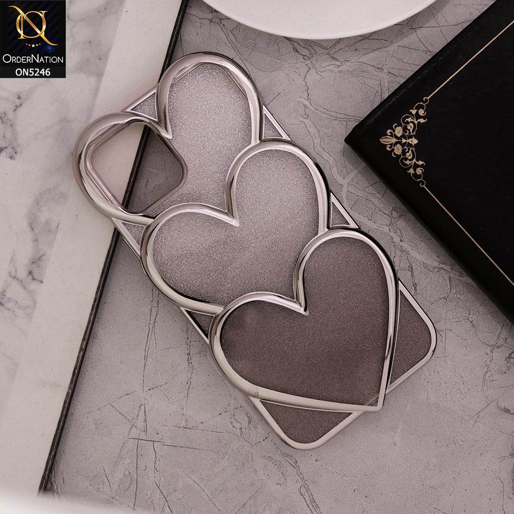 iPhone 13 Cover - Black - New Trendy 3D Heart Gradient Bling Glitter Electroplating Borders Soft Case - (Glitter Does Not Move)