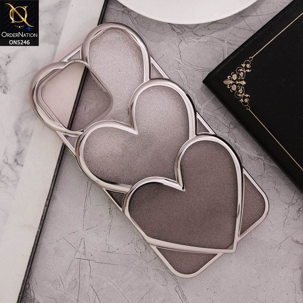 iPhone 16 Pro Max Cover - Black - New Trendy 3D Heart Gradient Bling Glitter Electroplating Borders Soft Case - (Glitter Does Not Move) - Futurestore.pk