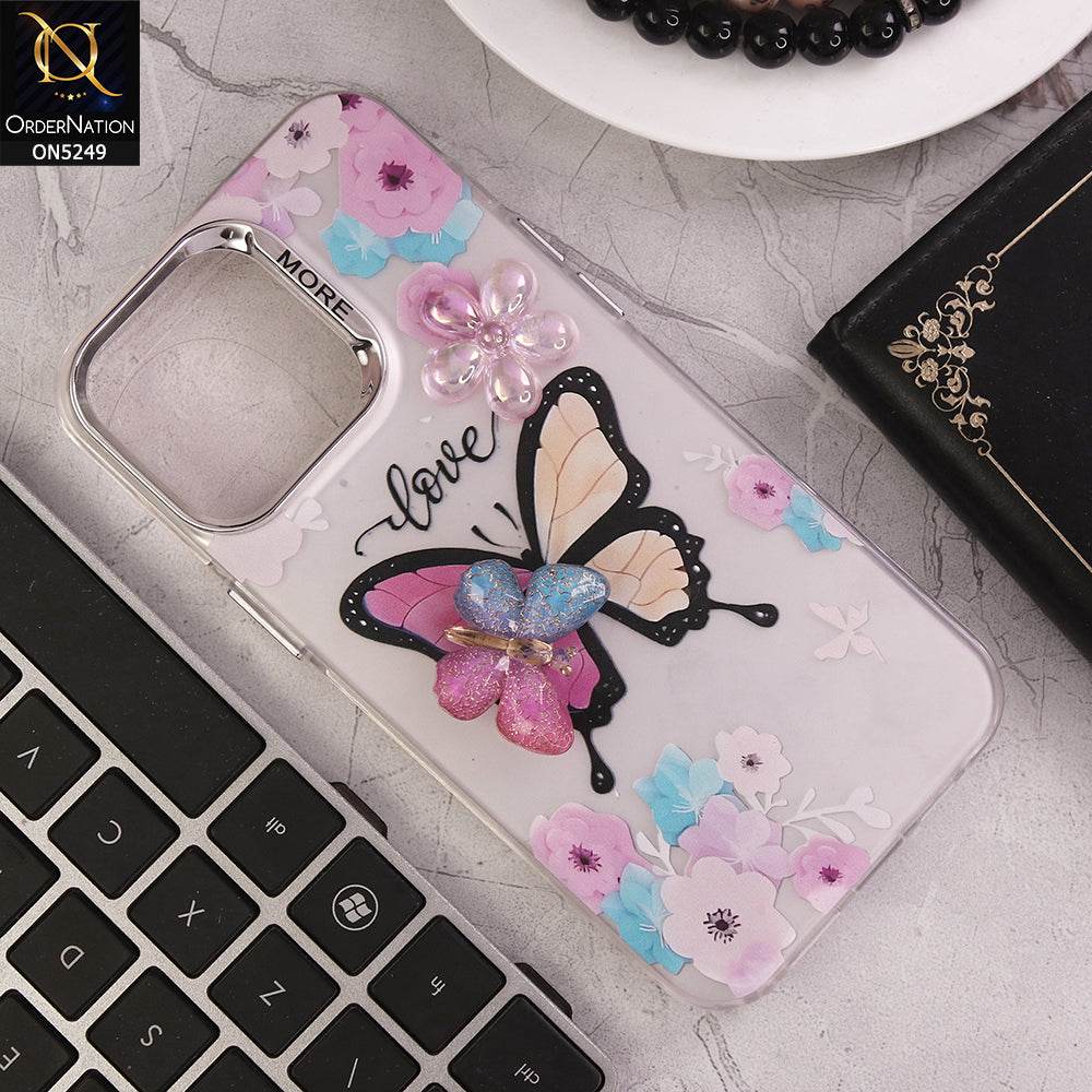 iPhone 16 Pro Max Cover - Design 1 - New Love Butterfly Series Soft Border Protective Case - Futurestore.pk