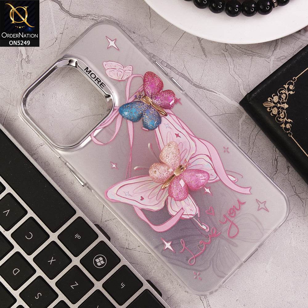 iPhone 16 Pro Max Cover - Design 3 - New Love Butterfly Series Soft Border Protective Case - Futurestore.pk