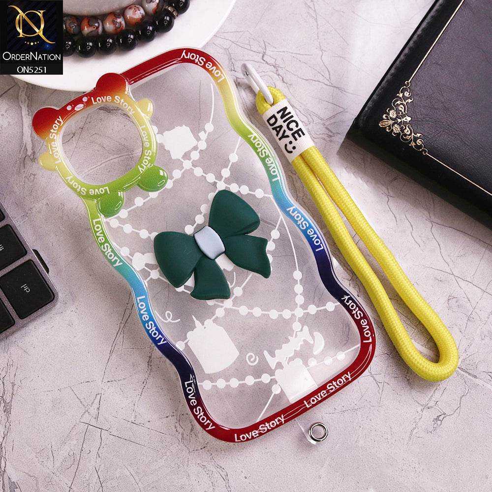 iPhone 11 Cover - Dark Green - New Love Story Cute 3D Bow Knot Soft Silicone Protective Case - Futurestore.pk