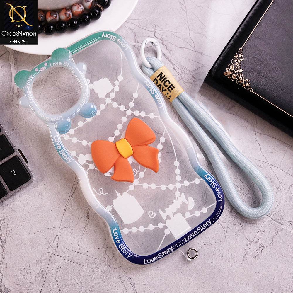iPhone 11 Cover - Orange - New Love Story Cute 3D Bow Knot Soft Silicone Protective Case - Futurestore.pk