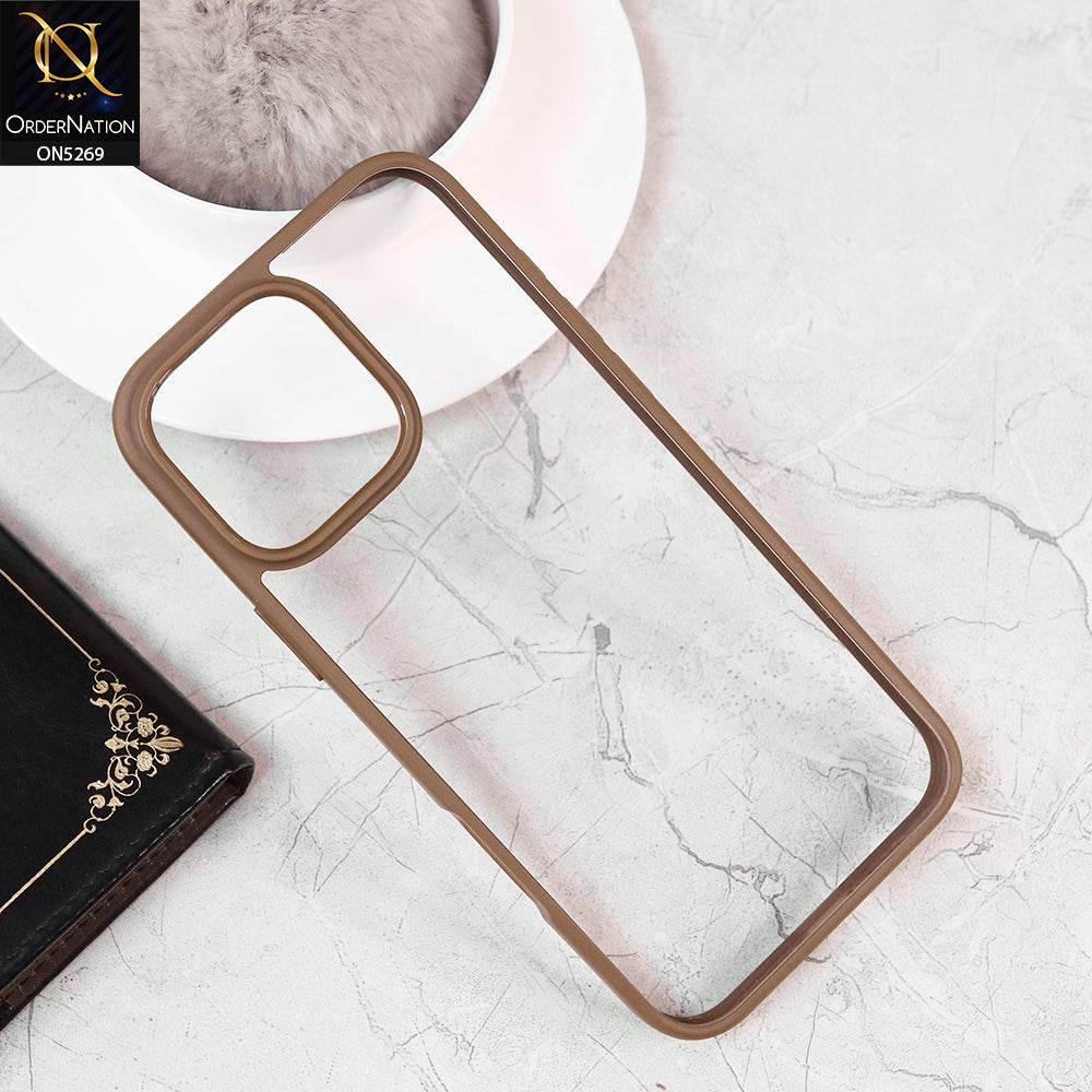 iPhone 16 Pro Max Cover - Desert Titanium - New Clear Transparent Candy Color Soft Borders Case - Futurestore.pk