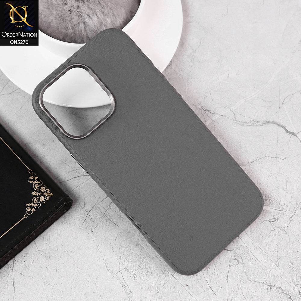 iPhone 16 Pro Max Cover - Dark Gray - Doyers Premium Leather look Soft Border Protective Case - Futurestore.pk