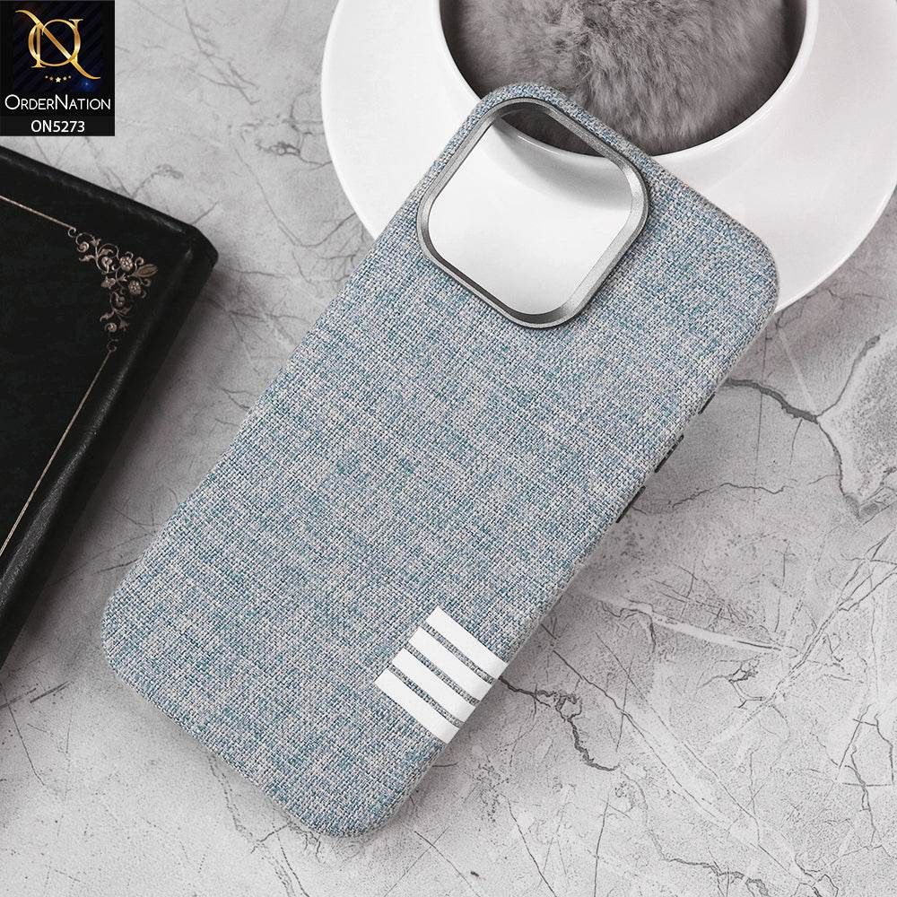 iPhone 16 Pro Max Cover - Blue - Premium Linen fabric Anti-scratch anti-fall protective case - Futurestore.pk
