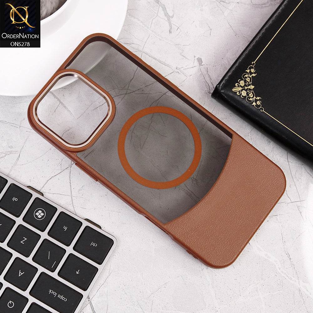 IPhone 16 Pro Max Cover - Brown - New Matte Dual Tone Shell Soft Border Case - Futurestore.pk
