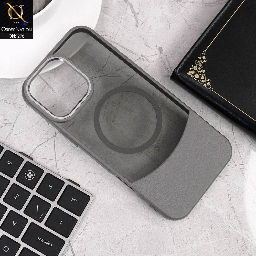 IPhone 16 Pro Max Cover - Gray - New Matte Dual Tone Shell Soft Border Case