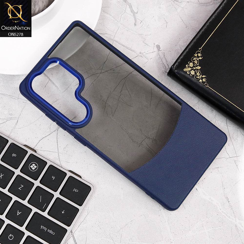 Samsung Galaxy S25 Ultra Cover - Blue - New Matte Dual Tone Shell Soft Border Case
