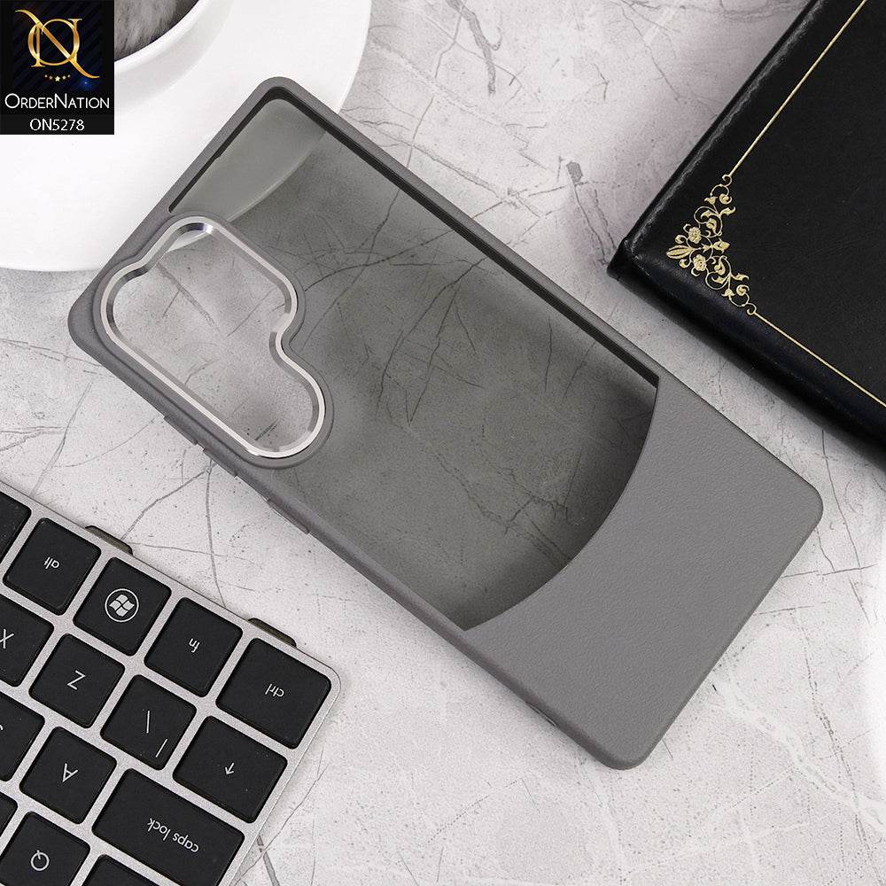 Samsung Galaxy S25 Ultra Cover - Gray - New Matte Dual Tone Shell Soft Border Case