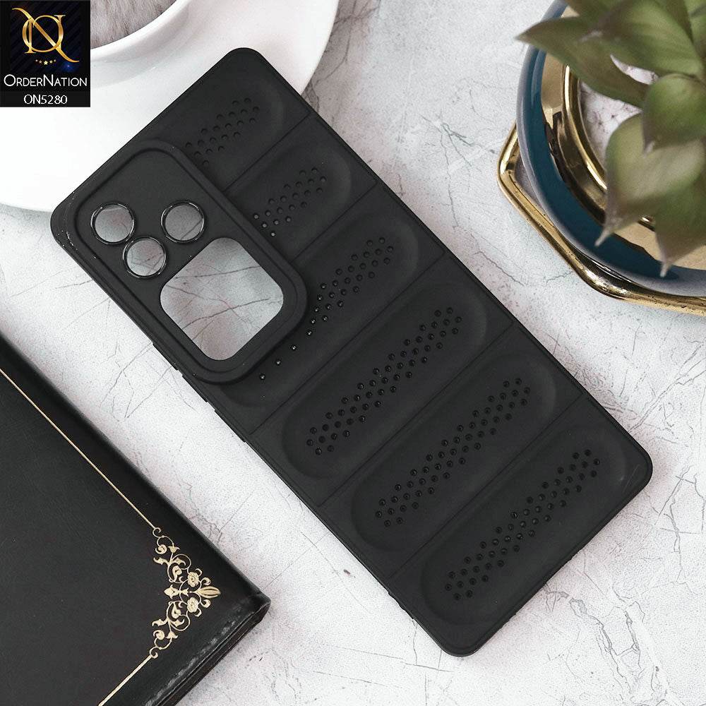 Vivo V30 Cover - Black - Trendy Breathable Mesh Grid Net Soft Case With Camera Protection - Futurestore.pk