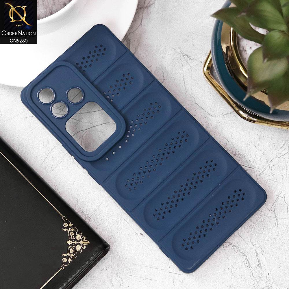 Vivo V30 Cover - Blue - Trendy Breathable Mesh Grid Net Soft Case With Camera Protection - Futurestore.pk