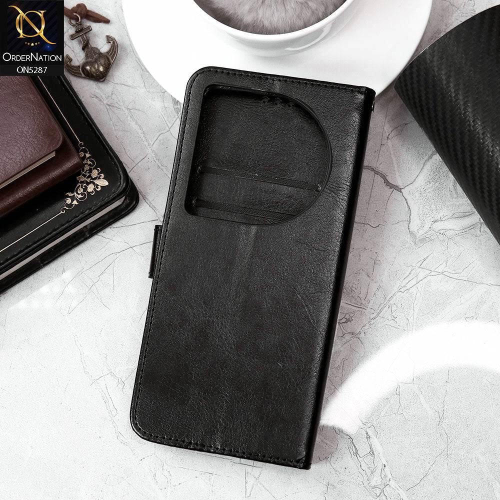Infinix Zero 40 5G Cover - Black - Premium PU Leather Magnetic Flip Book Card Slots Wallet Soft Case - Futurestore.pk