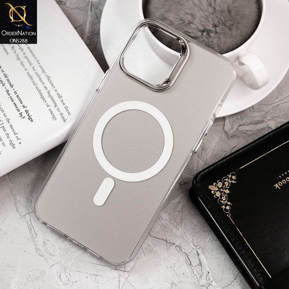 iPhone 11 Cover - Natural Titanium - Luxury Alloy Back Plate Electroplating Camera Ring Magnetic Magsafe Soft Borders Matte Shiny Protective Case - Futurestore.pk
