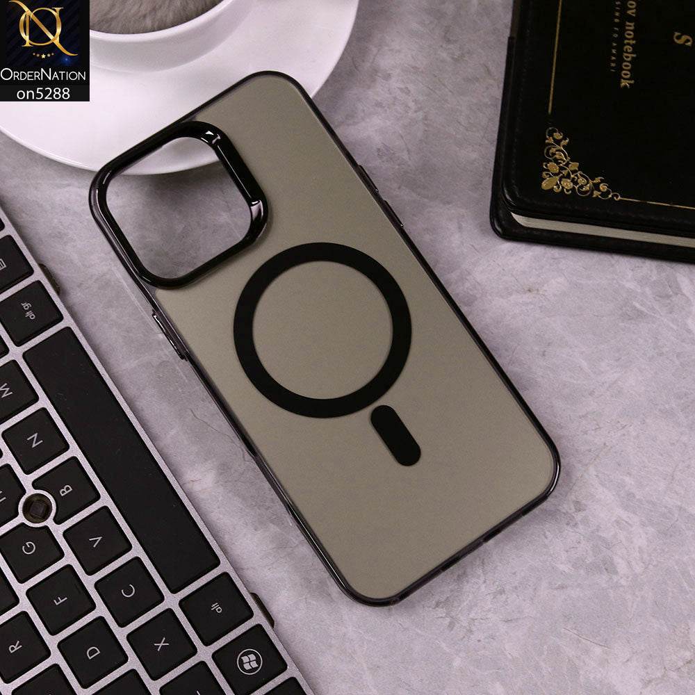 IPhone 16 Pro Max Cover - Black - Luxury Alloy Back Plate Electroplating Camera Ring Magnetic Magsafe Soft Borders Matte Shiny Protective Case - Futurestore.pk