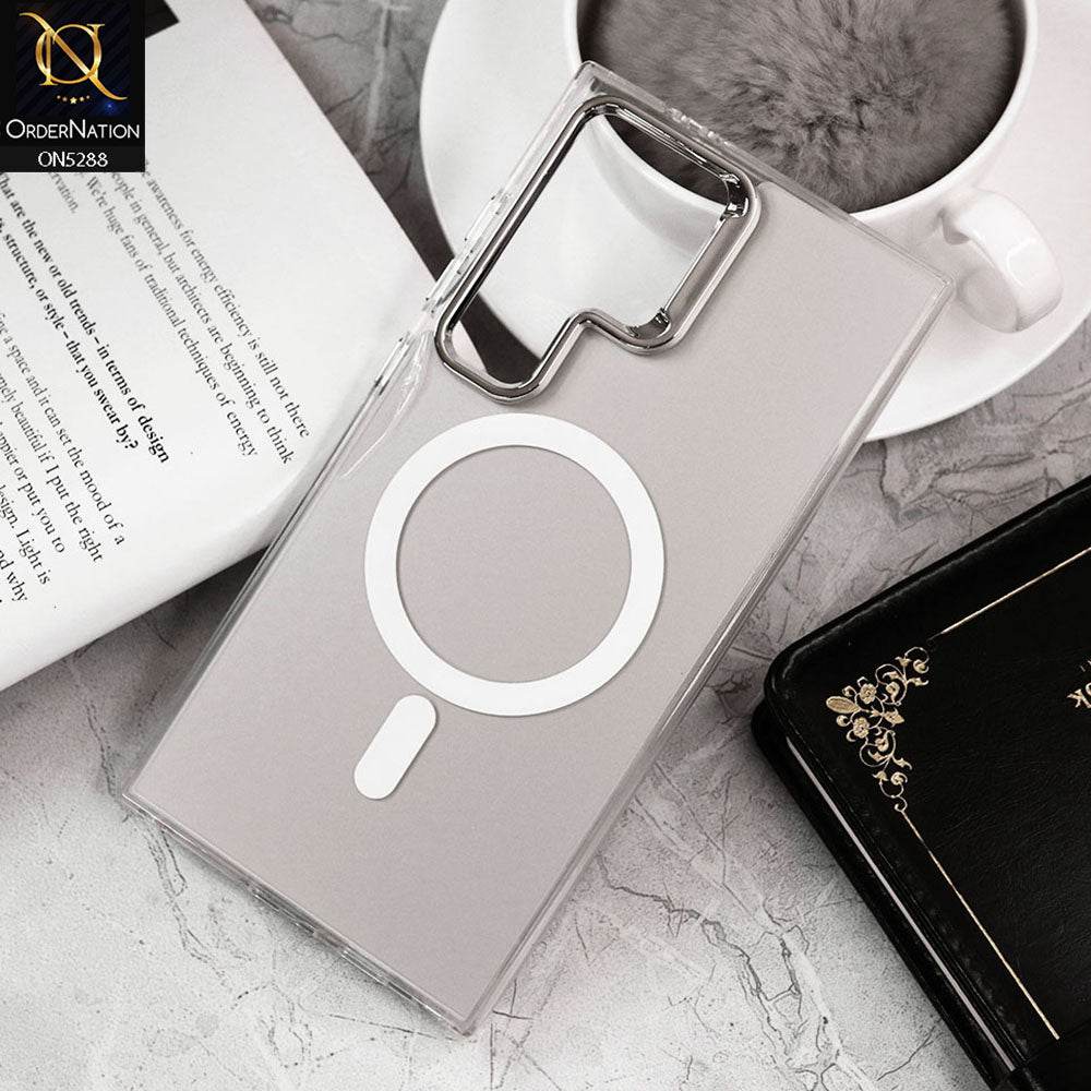 Samsung Galaxy S24 Ultra Cover - Natural Titanium - Luxury Alloy Back Plate Electroplating Camera Ring Magnetic Magsafe Soft Borders Matte Shiny Protective Case - Futurestore.pk