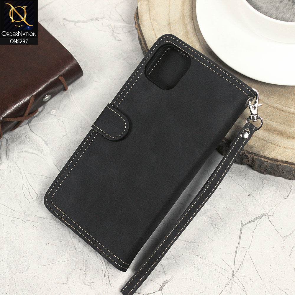 Iphone 13 Cover - Black - Trendy Premium Leather Flip Book Wallet Card Holder Case With Mirror - Futurestore.pk