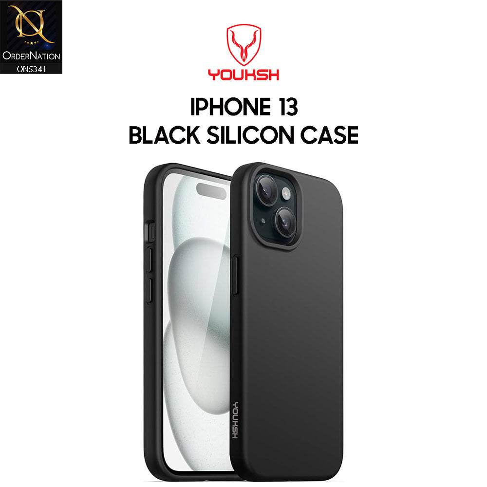 iPhone 13 Cover - Black - Youksh Soft Silicon Case - Futurestore.pk