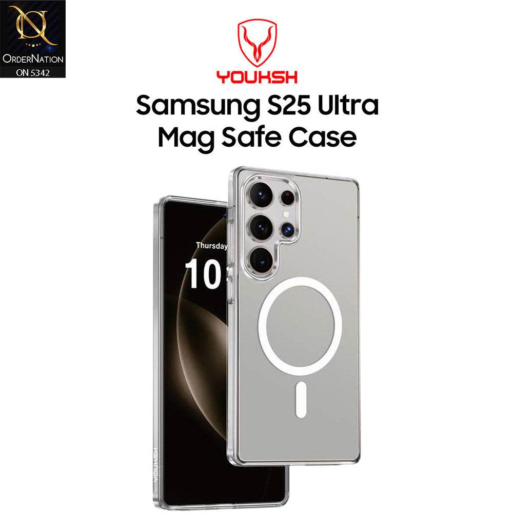 Samsung Galaxy S25 Ultra Cover - Transparent - Youksh Magsafe Clear Soft Borders Case - Futurestore.pk