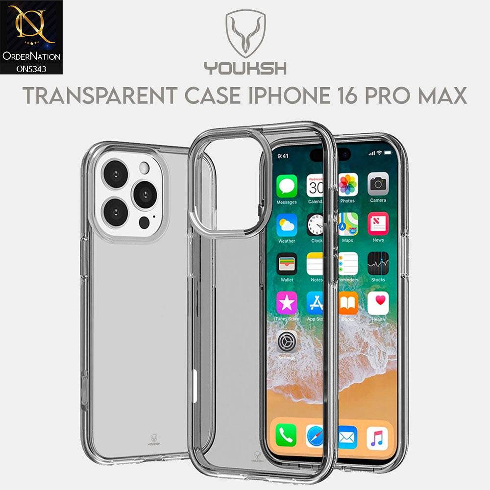 iPhone 16 Pro Max Cover - Black - Youksh Clear Soft TPU Case - Futurestore.pk