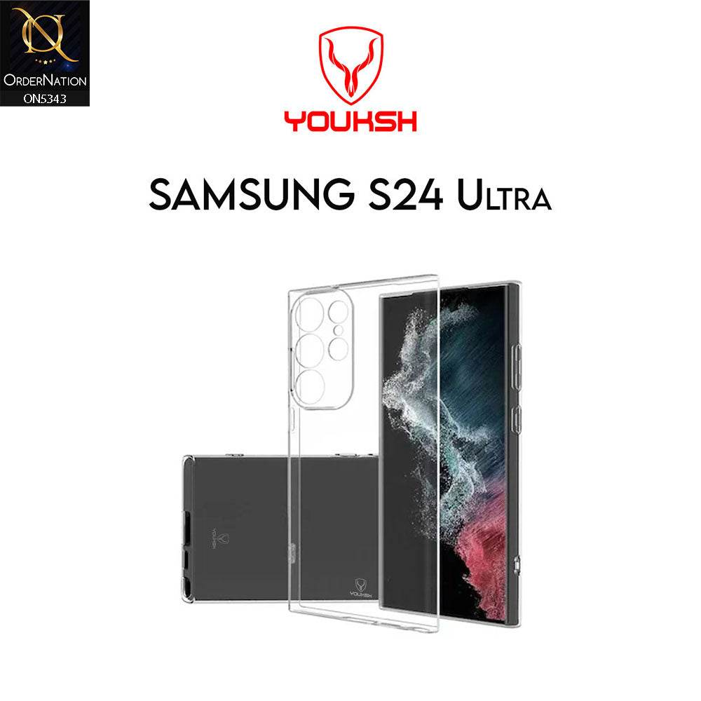Samsung Galaxy S24 Ultra Cover - Transparent - Youksh Clear Soft TPU Case - Futurestore.pk