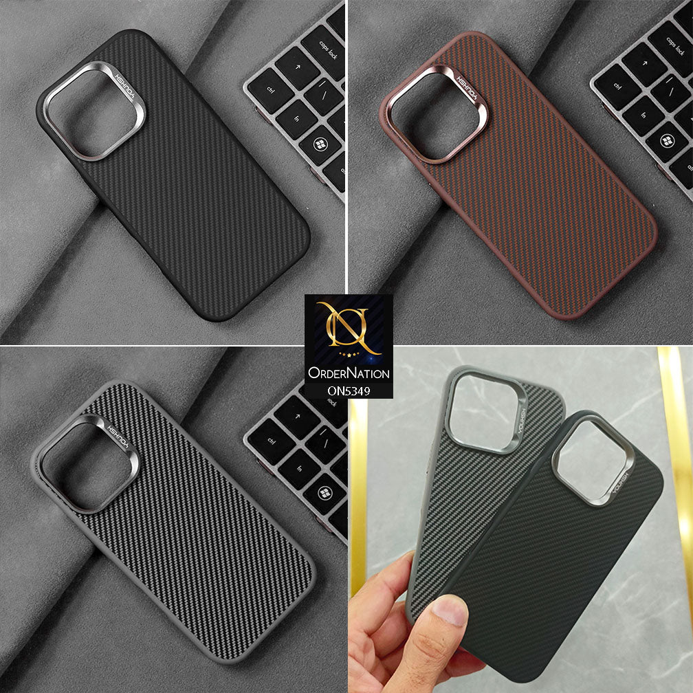 Samsung Galaxy S25 Ultra Cover - Gray - Youksh Carbon Fiber Soft Borders Case