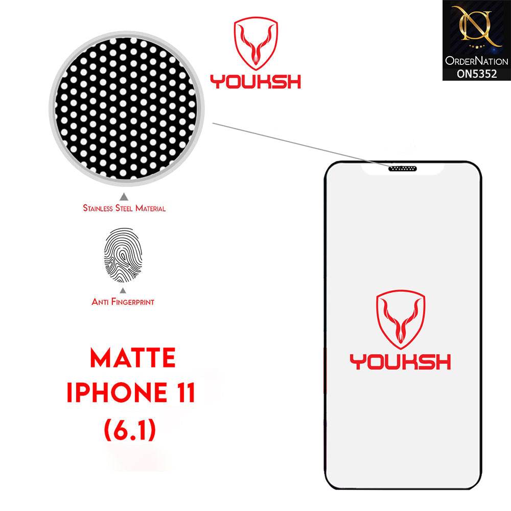 iPhone 11 Cover - Transparent - Youksh Matte AntiStatic Glass Protector - Futurestore.pk