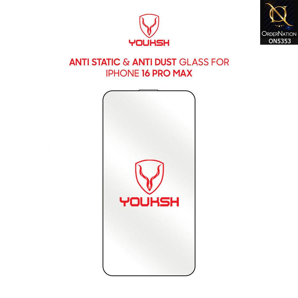 iPhone 16 Pro Max Cover - Transparent - Youksh AntiStatic Glass Protector - Futurestore.pk