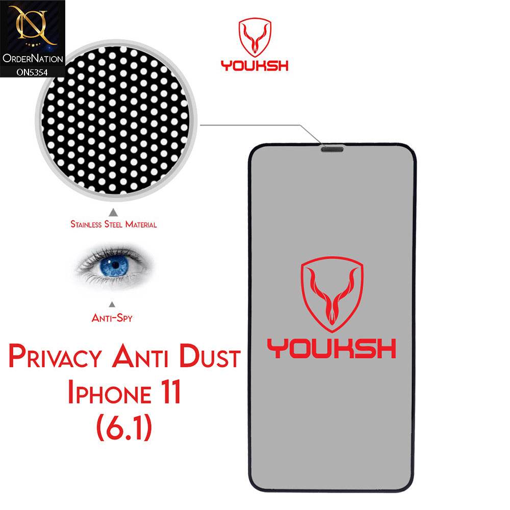 iPhone 11 Cover - Black - Privacy Anti Static Anti Dust Clear Glass Protector - Futurestore.pk