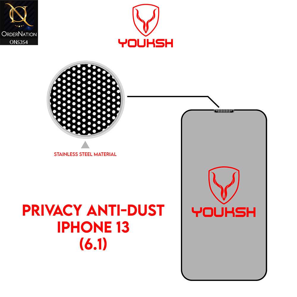 iPhone 13 Cover - Black - Privacy Anti Static Anti Dust Clear Glass Protector - Futurestore.pk