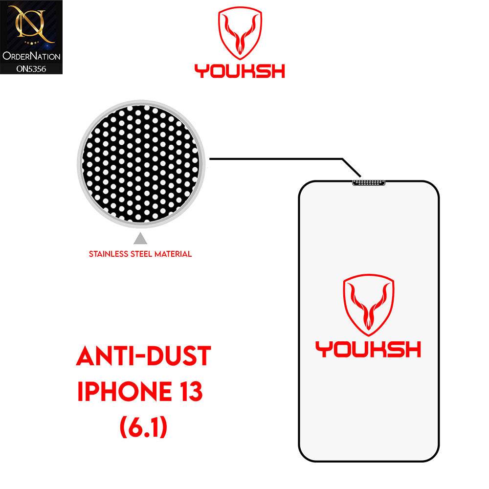 iPhone 13 Screen Protector - Transparent - Youksh Anti Dust Clear Glass Screen Protector - Futurestore.pk