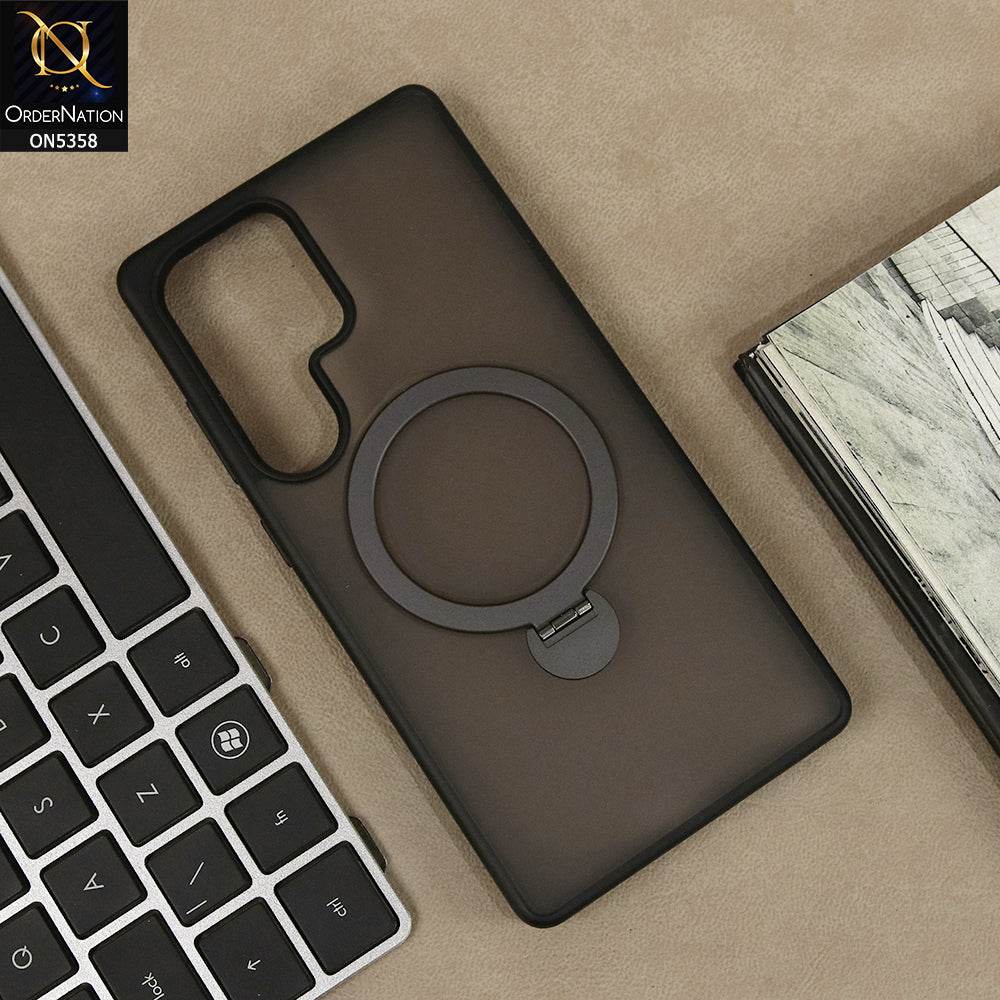 Samsung Galaxy S25 Ultra Cover - Black - Matte Semi Black Soft Border Magsafe Case