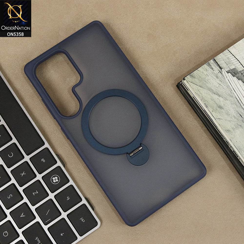 Samsung Galaxy S25 Ultra Cover - Blue - Matte Semi Blue Soft Border Magsafe Case