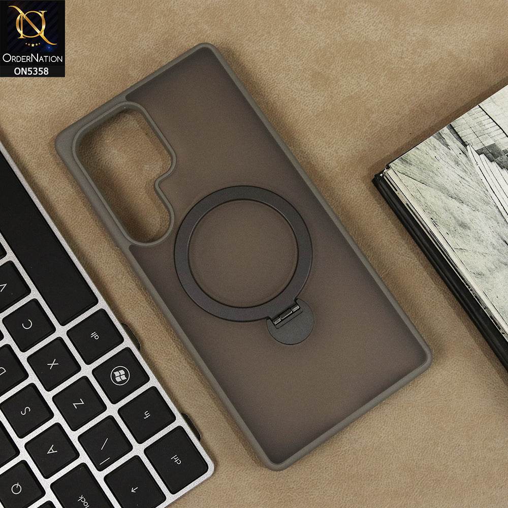 Samsung Galaxy S25 Ultra Cover - Gray - Matte Semi Gray Soft Border Magsafe Case