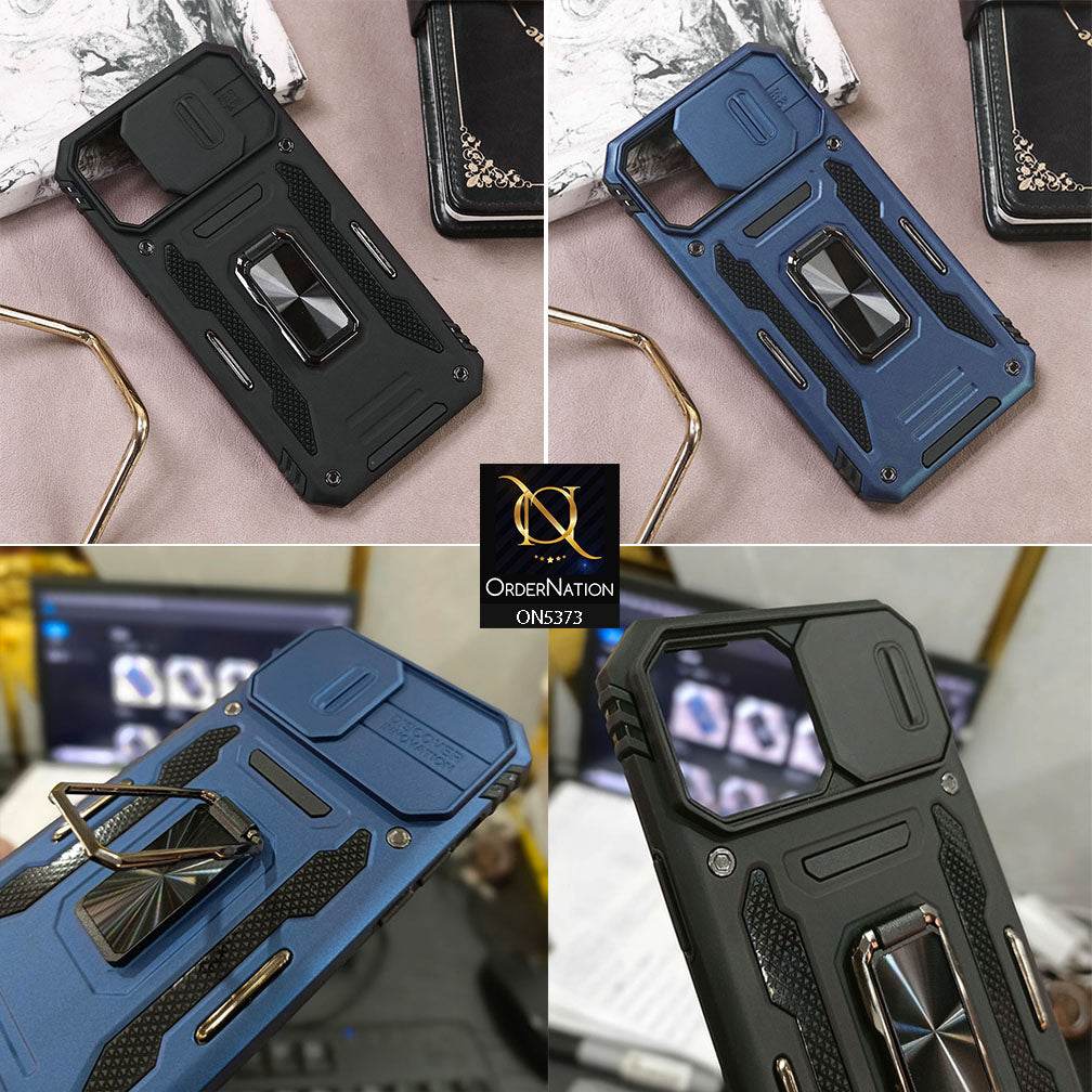 Samsung Galaxy S24 Ultra Cover - Blue - New HQ Heavy Duty Hybrid Protective Case With 360 Rotatable Kickstand Holder