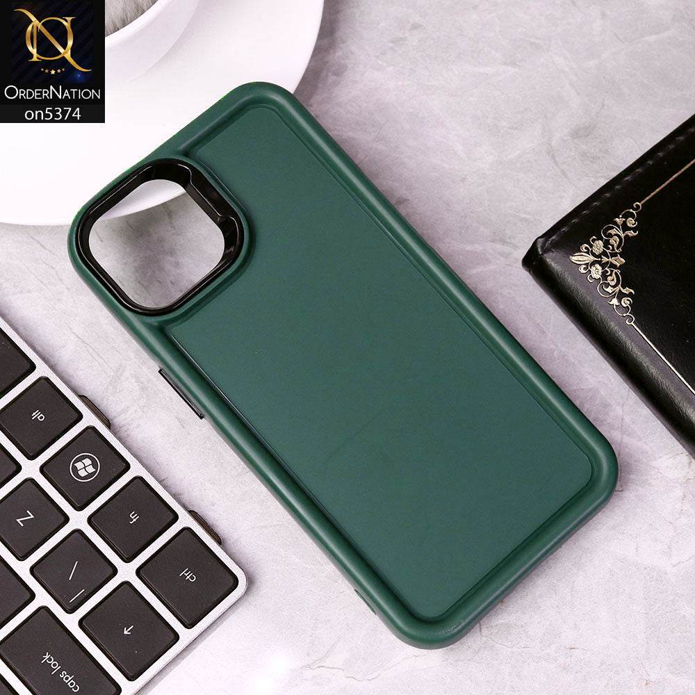 iPhone 13 Cover - Green - Four Sided Airbag Bumper Shockproof Soft Case - Futurestore.pk