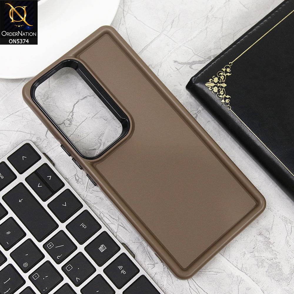 Vivo V30 Cover - Coffee Brown - Four Sided Airbag Bumper Shockproof Soft Case - Futurestore.pk