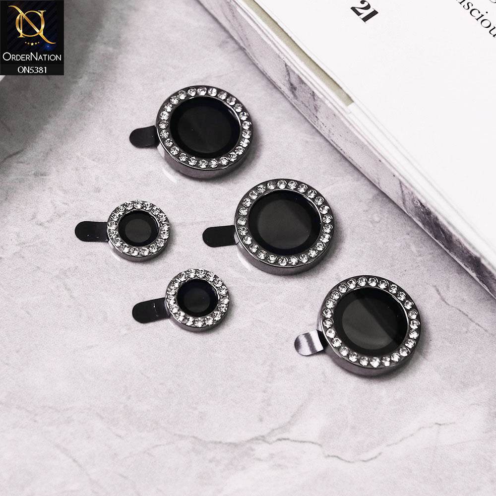 Samsung Galaxy S24 Ultra Camera Protector - Black - Rhinestones Diamond Inlaid Camera Lens Rings Protector