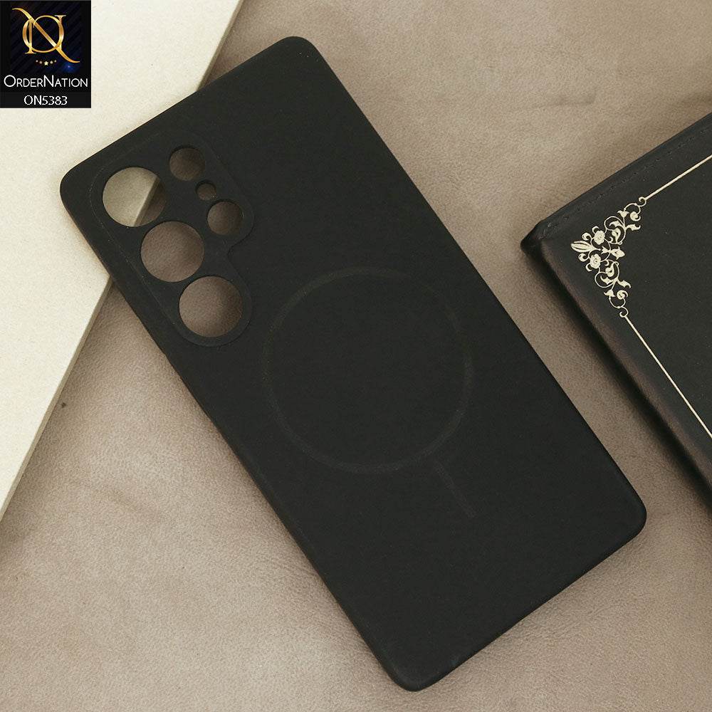 Samsung Galaxy S25 Ultra Cover - Black - Elegant Soft Matte Silica Gel Shockproof Case With Wireless Magnetic Magsafe Charging - Futurestore.pk