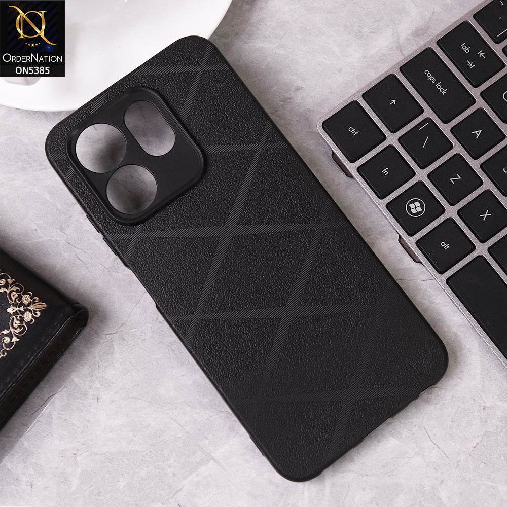 Infinix Smart 9 HD Cover - Black - Leather Texture Soft Case With Camera Protection - Futurestore.pk