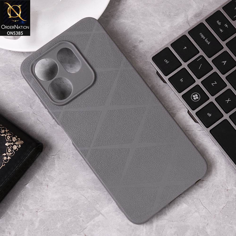Infinix Smart 9 HD Cover - Gray - Leather Texture Soft Case With Camera Protection - Futurestore.pk