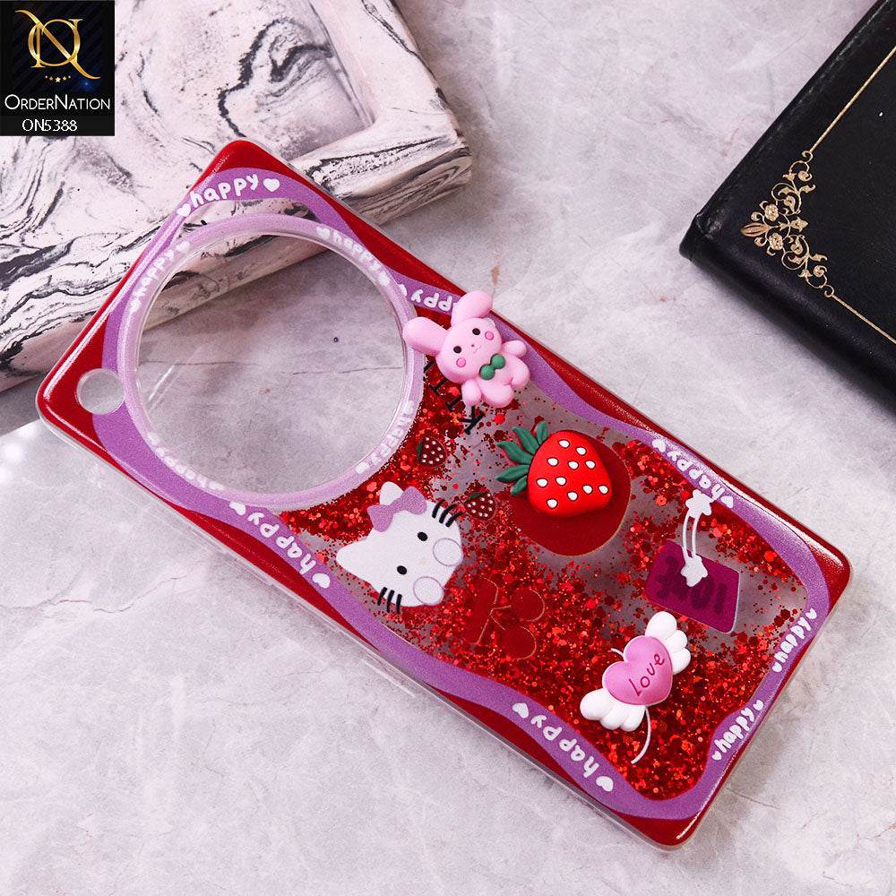 Infinix Zero 40 4G Cover - Design1 - Cute 3D Cartoon (Moving Glitters) Transparent Soft Case - Futurestore.pk