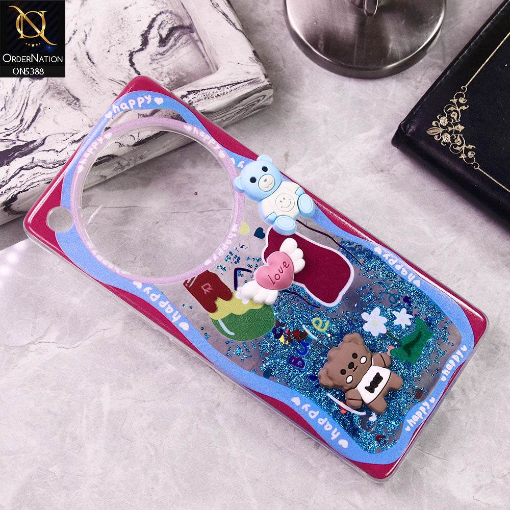 Infinix Zero 40 4G Cover - Design2 - Cute 3D Cartoon (Moving Glitters) Transparent Soft Case - Futurestore.pk