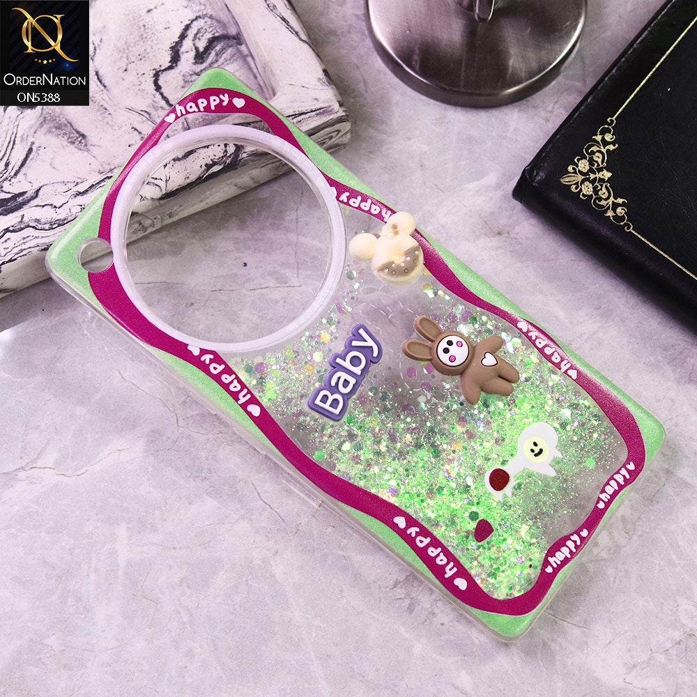 Infinix Zero 40 4G Cover - Design3 - Cute 3D Cartoon (Moving Glitters) Transparent Soft Case - Futurestore.pk