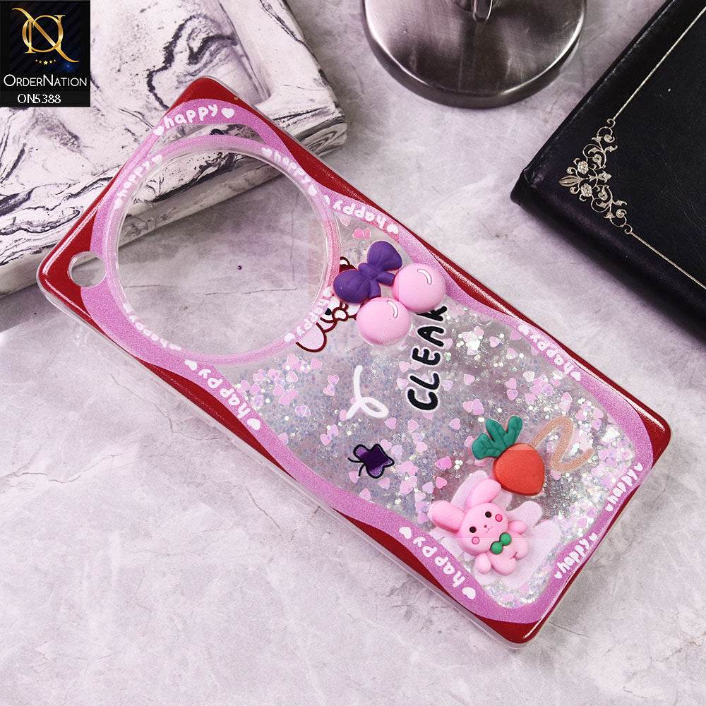 Infinix Zero 40 4G Cover - Design7 - Cute 3D Cartoon (Moving Glitters) Transparent Soft Case - Futurestore.pk