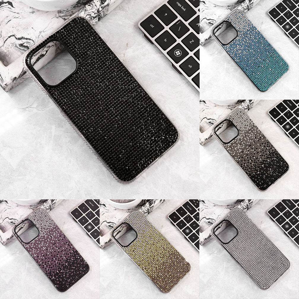 Samsung Galaxy S24 Ultra Cover - Gray - Luxurious Gradiant Rhinestone Soft border Shiny Case