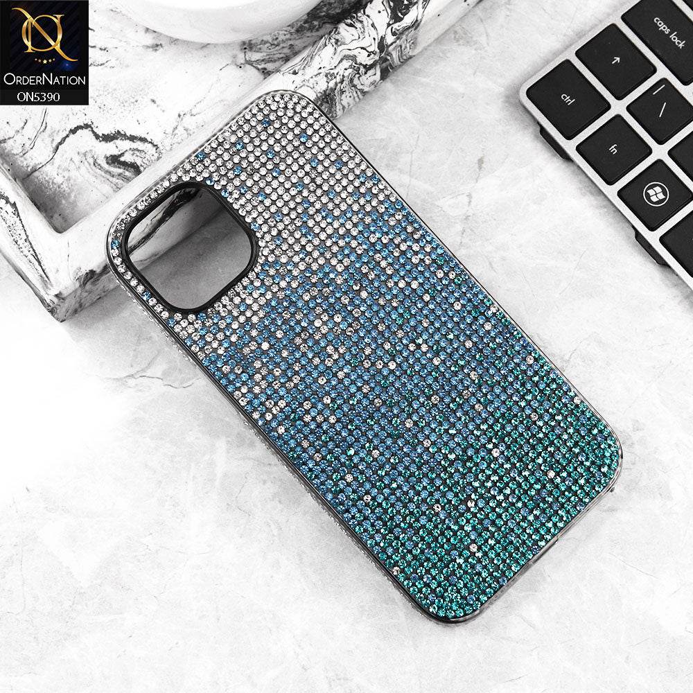 iPhone 13 Cover - Blue - Luxurious Gradiant Rhinestone Soft border Shiny Case - Futurestore.pk
