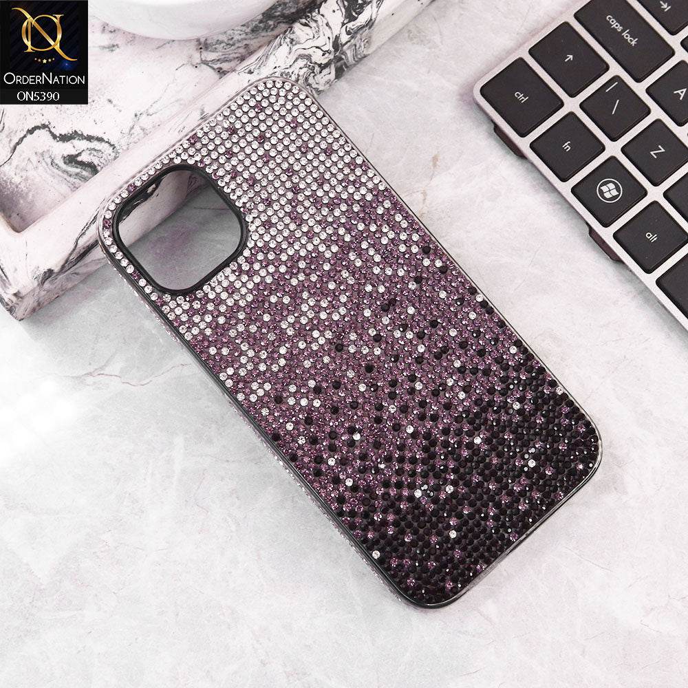 iPhone 13 Cover - Pink - Luxurious Gradiant Rhinestone Soft border Shiny Case - Futurestore.pk